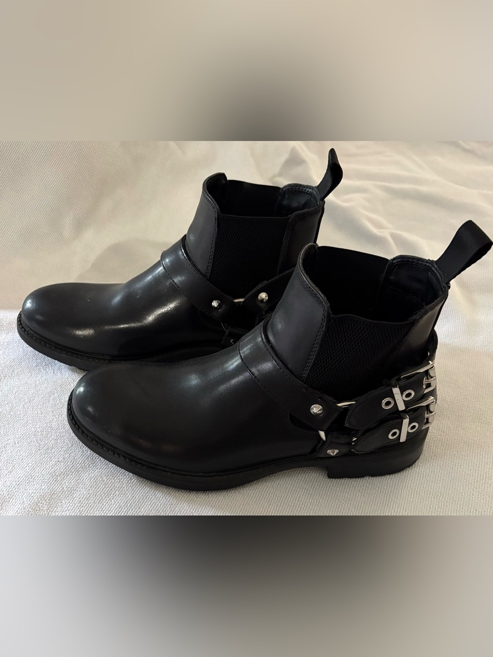 Mens Black Moto Boots